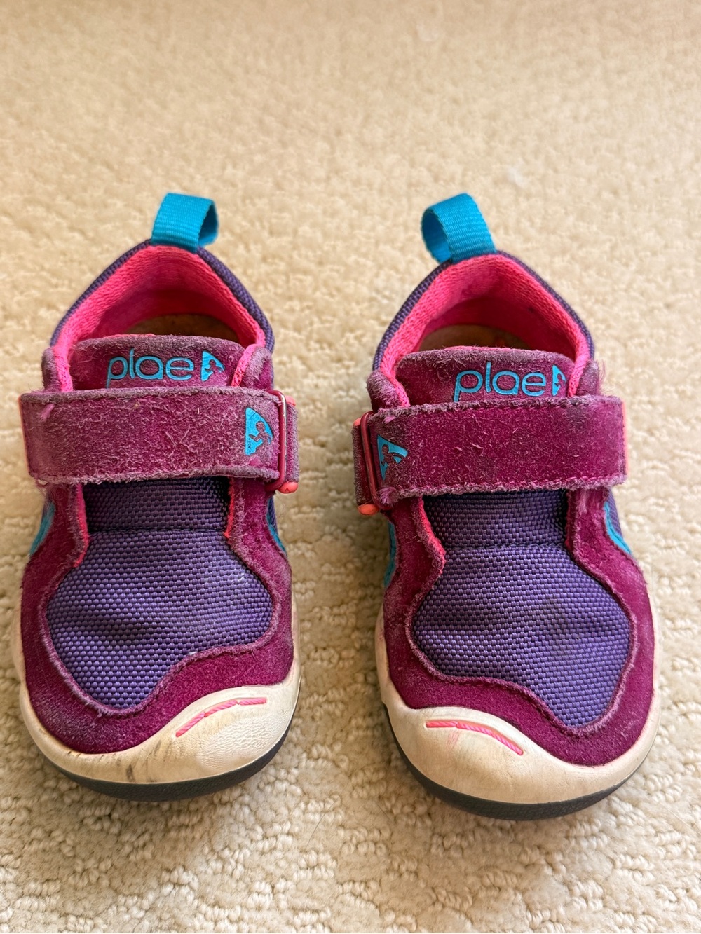 Plae Kids Velcro Sneakers in Purple & Pink